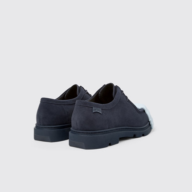 Back view of Junction Blue nubuck shoes for men