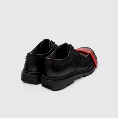 Back view of Junction Black Leather Shoes for Men.