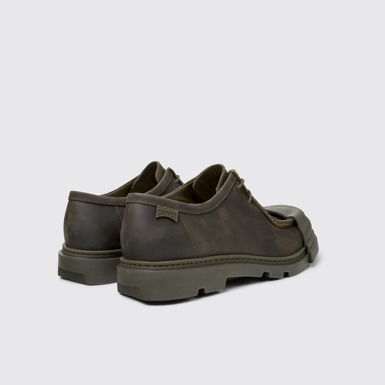 Back view of Junction Green Regenerative Leather Shoes for Men.