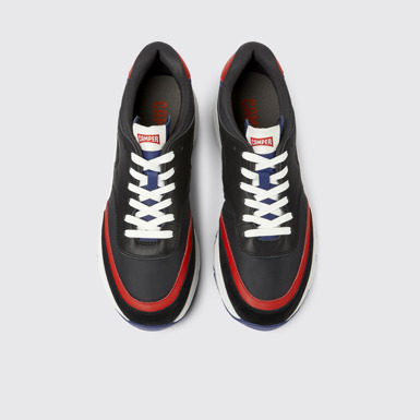 Drift Sneakers negros y rojas de tejido y piel para hombre