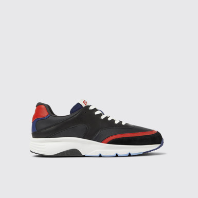 Drift Sneakers negros y rojas de tejido y piel para hombre