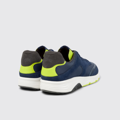Back view of Drift Gray Leather Sneakers for Men.
