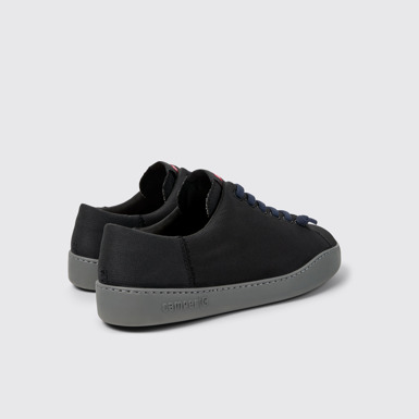 Back view of Peu Touring Black Recycled PET Men's Sneakers.