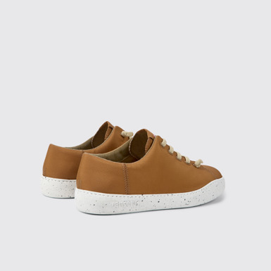 Back view of Peu Touring Brown textile sneakers for men
