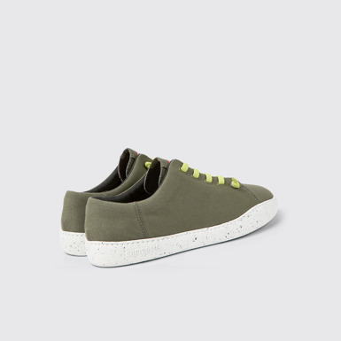 Back view of Peu Touring Green textile sneakers for men
