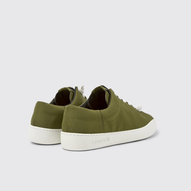 Back view of Peu Touring Green Textile Sneaker for Men