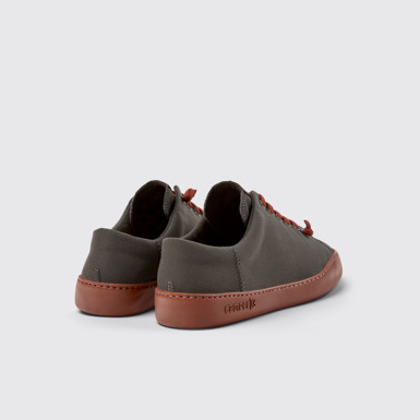 Back view of Peu Touring Gray Recycled PET Sneakers for Men.