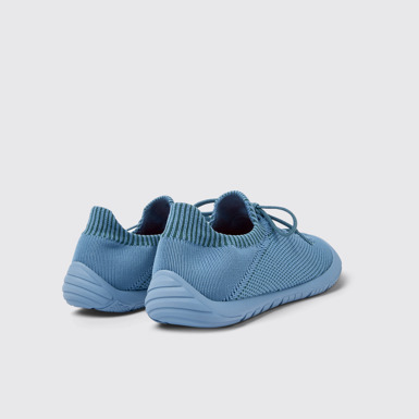 Back view of Path Blue and green textile sneakers for men