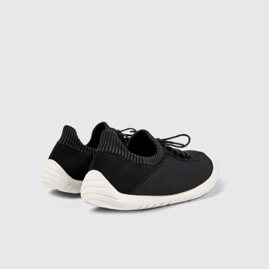 Back view of Peu Path Black Textile Sneaker for Men