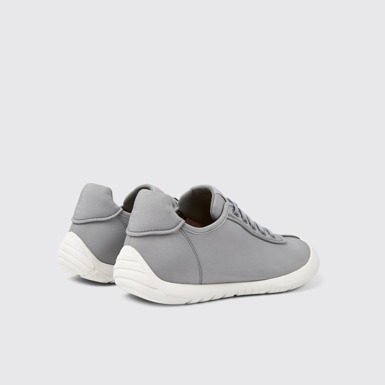 Back view of Path Gray textile sneakers for men
