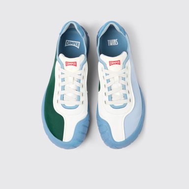 Overhead view of Twins Multicolored textile sneakers for men