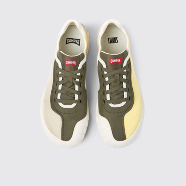 Overhead view of Twins Multicolored textile sneakers for men