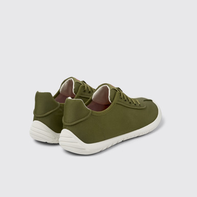 Back view of Peu Path Green Textile Sneaker for Men