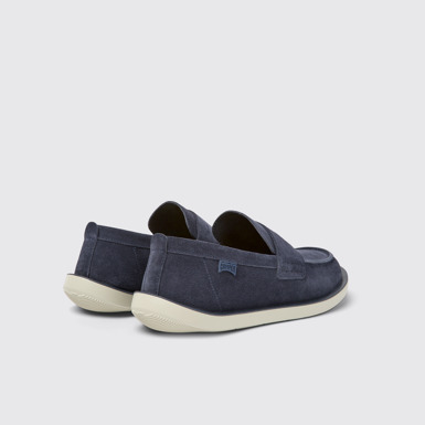 Back view of Wagon Blue nubuck shoes for men