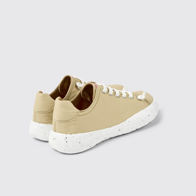 Back view of Peu Stadium Beige textile sneakers for men