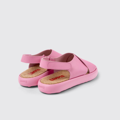 Back view of Pelotas Flota Pink leather sandals for men