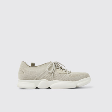 Side view of Karst Gray textile sneakers for men