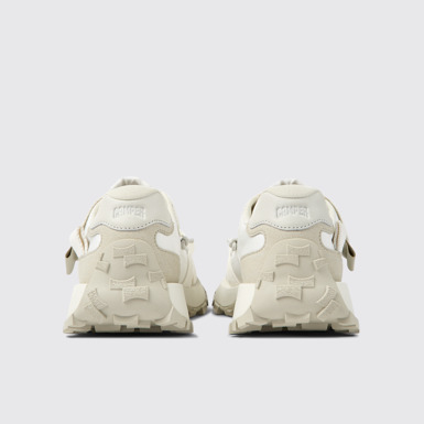 Back view of Drift Trail White textile and nubuck sneakers for men