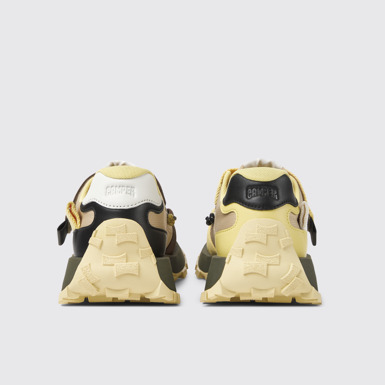 Back view of Twins Multicolored textile and nubuck sneakers for men