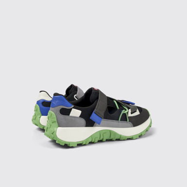 Back view of Twins Multicolored Textile/Leather Sneaker for Men