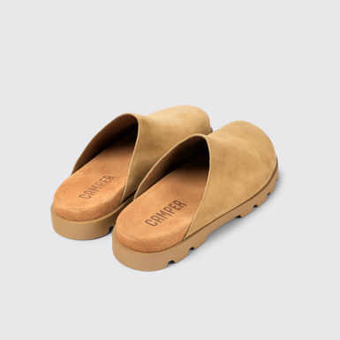 Back view of Brutus Sandal Beige Nubuck Clog for Men