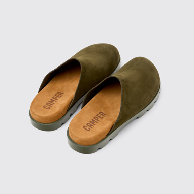 Back view of Brutus Sandal Green Nubuck Sandals for Men.