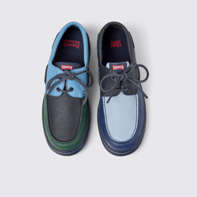 Overhead view of Twins Multicolored leather sneakers for men