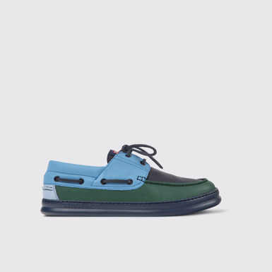 Side view of Twins Multicolored leather sneakers for men