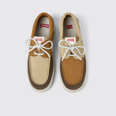 Overhead view of Twins Multicolored nubuck sneakers for men