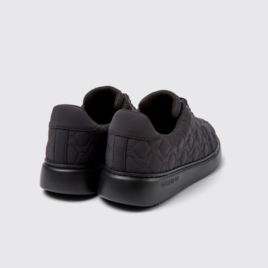 Back view of Runner K21 Black textile sneakers for men