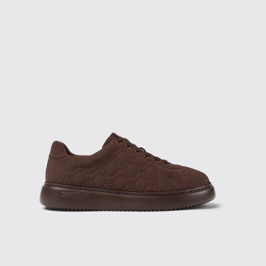Side view of Runner K21 Burgundy textile sneakers for men