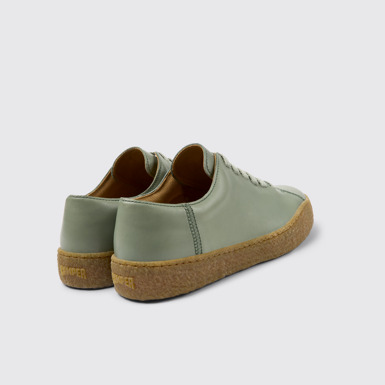 Back view of Peu Terreno Green leather shoes for men