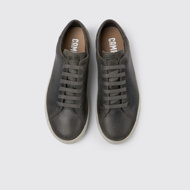 Overhead view of Peu Terreno Gray leather shoes for men