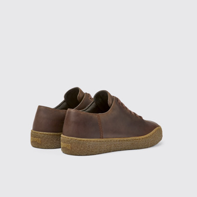 Back view of Peu Terreno Brown leather shoes for men