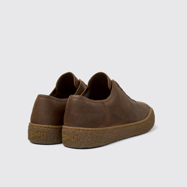 Back view of Peu Terreno Brown Nubuck Shoes for Men.