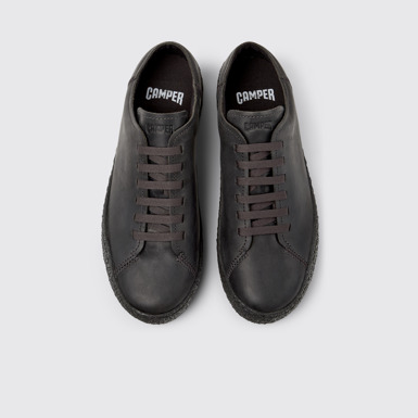 Overhead view of Peu Terreno Gray Nubuck Shoes for Men.