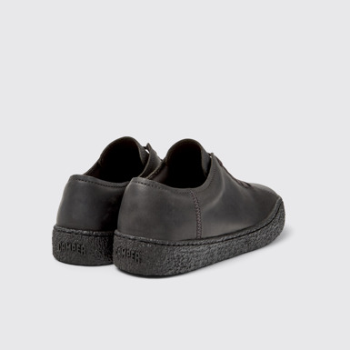 Back view of Peu Terreno Gray Nubuck Shoes for Men.