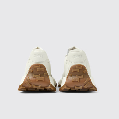 Back view of Drift Trail White Leather Sneakers for Men.