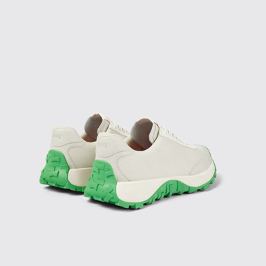 Back view of Drift Trail VIBRAM White Leather/Textile Sneaker for Men