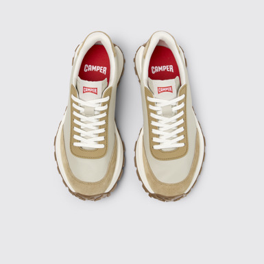 Drift Trail Sneakers de piel y nobuk beige para hombre.