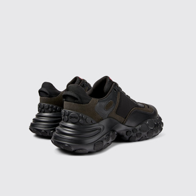 Back view of Pelotas Mars Black Textile/Leather Sneaker for Men