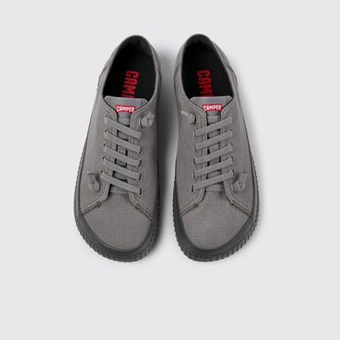 Overhead view of Peu Roda Gray recycled cotton sneakers for men