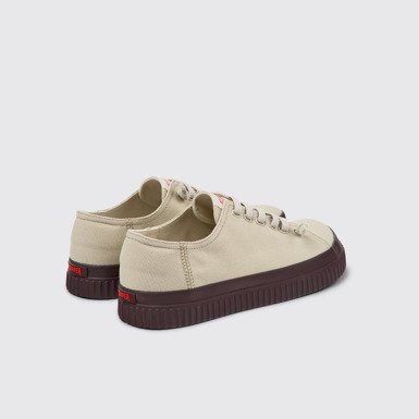 Back view of Peu Roda Gray recycled cotton sneakers for men