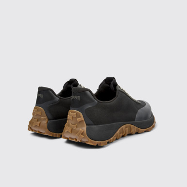Back view of Drift Trail VIBRAM Black recycled PET sneakers for men