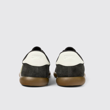 Back view of Pelotas Soller Dark Gray Nubuck/Leather Sneaker for Men