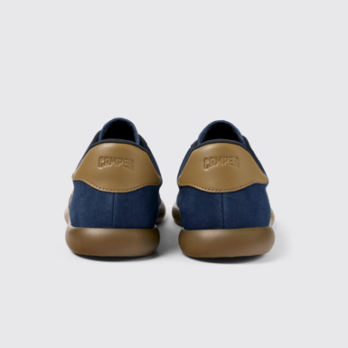 Back view of Pelotas Soller Blue Nubuck/Leather Sneaker for Men