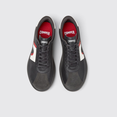 Overhead view of Pelotas Soller Multicolor Leather and Nubuck Sneakers for Men.
