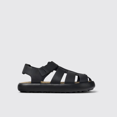 Side view of Pelotas Flota Black Leather Sandal for Men