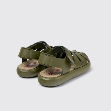 Back view of Pelotas Flota Green Leather Sandal for Men