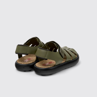 Back view of Pelotas Flota Green Leather Men's Sandals.